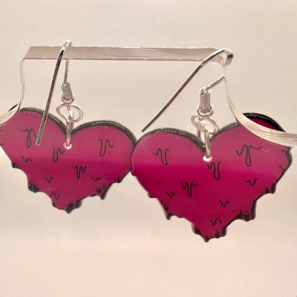 Melting Heart Earrings - Valentines Day Earrings - Liquid Earring - Love Earring - Picture 5 of 9